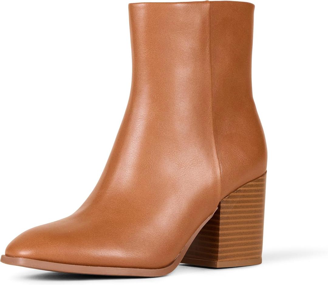 Amazon Essentials Women's Clean Heel Ankle Boots with Side Zipper, Memory Foam Insole, size 6.5