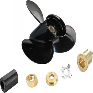 Propeller for Mercury Black Max Outboard 40 50 60 70 75 80 90 100 115 125 140 HP Boat Motor Engine Parts Aluminum Prop 13X19 Pitch RH 15 Spline Tooth with Flo-Torq II Hub Kit 48-77346A45