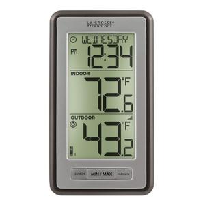 La Crosse Technology WS-9160UV3 Digital Indoor Outdoor Thermometer Wireless - Multi-Format Remote Temperature Sensor, Temperature Humidity Monitor with Manual Settings and 24-hr Display (Titanium)