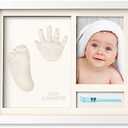 KeaBabies Baby Footprint Kit - Newborn Hand and Footprint Keepsake Frame, Nursery Picture Frame, Personalized New Mom Gifts & Baby Shower Gifts for Boys,Girls Nursery Decor(Alpine White)