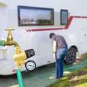 STMOUTUO RV Water Pressure Regulator for RV Camper. Brass Lead-Free Adjustable Camper Water Pressure Regulator with 0-160 PSI Gauge Reducer Valve W FilterPackage includes 1 raw tape for water pipes.