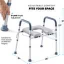 Toilet Seat Risers for Seniors Bedside Commode for Elderly Width and Height Adjustable Raised Toilet Seat with Handles for Elderly Handicap, Elevated, Pregnant, Fit Any Toilet Heavy Duty Up to 400lbs