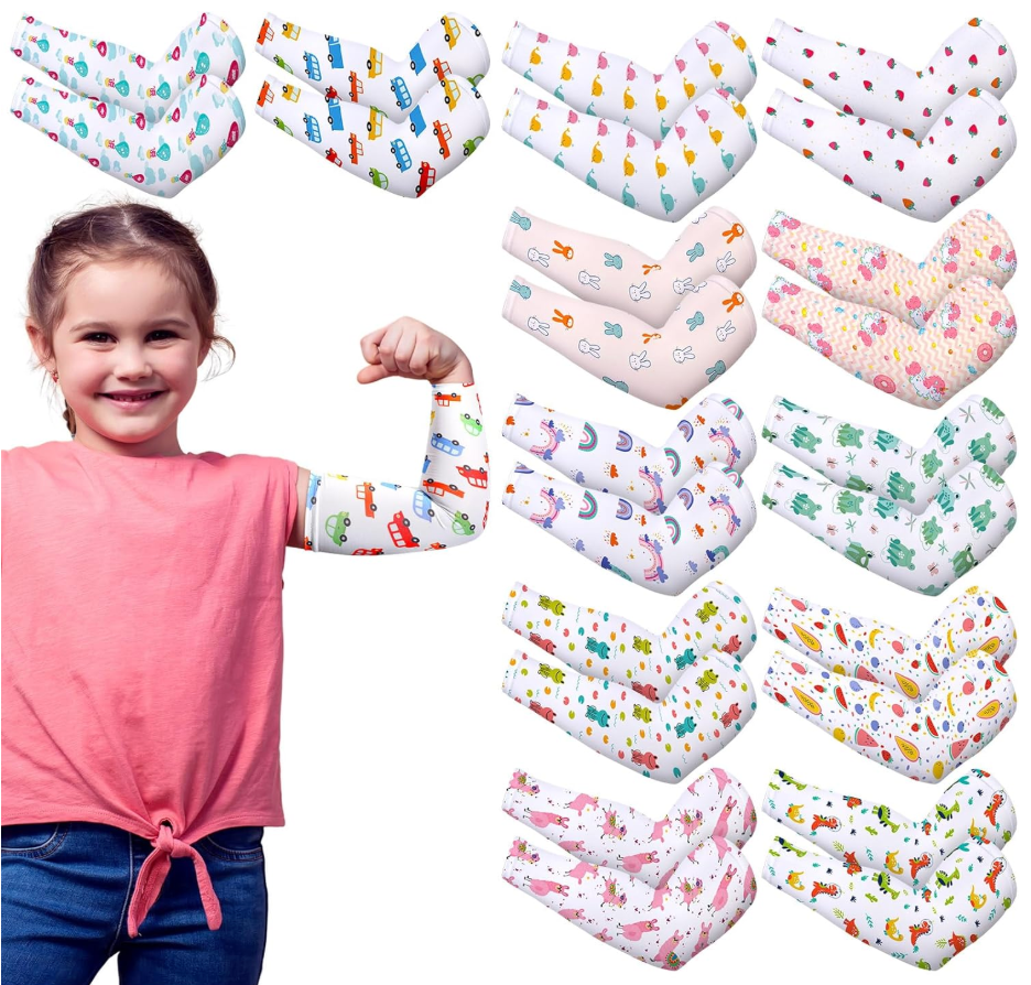 Elastic Eczema Sleeves for Kids Arm or Leg Toddler Scratch Arm Sleeves Eczema Wet Wraps UV Protection, 12 pcs
