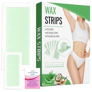 Wax Strips for Hair Removal Ready to Use At Home Kit Bikini Waxing Strips with Large and Small Strip Body Bikini Legs Underarm Women Full Face 120 Count 2 Sizeswith 8 Oil Wipes Hair Removal Wax Strip