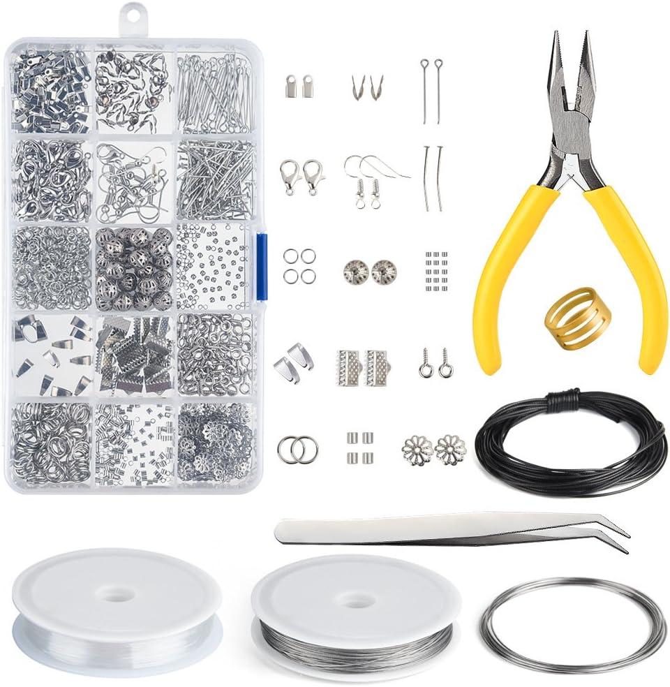 KUUQA Jewelry Making Kit Jewelry Findings Starter Kit Jewelry Beading Making and Repair Tools Kit