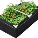 HIRALIY Fabric Raised Beds,Elevated Raised Garden Grows Beds for Outdoor Gardening,Portable Garden Planters,Planter Box for Growing Flowers and Vegetables3.15 x 1.62 x 1 Ft (Black)