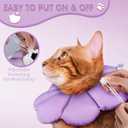 ANWA Cat Cone Collar Soft, Waterproof Cat Recovery Collar, Adjustable Soft Cone for Cats After Surgery (Purple, M)