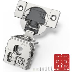 Chibery 50 Pack 1-1/4 Overlay 4D Soft Close Cabinet Hinges, Concealed Face Frame, Adjustable Closing Speed, 105 Opening Smooth Slow, Hidden Self Closing for Kitchen Corner, Cupboard (with Template)