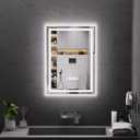 Koonmi 28"x20" LED Mirror for Bathroom, 90CRI Anti-Fog Vanity Mirror with Front and Backlight, Shatter-Proof Wall Mirror with Light, Easy Install Lighted Mirror for Modern Bathroom (IP65) (3 Light Modes)
