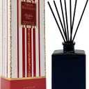 Urban Naturals Holiday Cheer Reed Diffuser Set Cranberry, Cinnamon, Evergreen, Cedar & Smokey Wood 5 Ounce Sleek Black Rectangular Refillable Glass Bottle Made in the USA