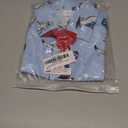 Baby Boy 4th of July Outfit American Flag/Popsicle/Cactus Dress Shirt Bodysuit Lapel Button Short Sleeve Romper (3-6 Months, Light Blue)