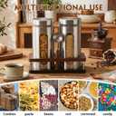 Suclain Stainless Steel Coffee Grounds Canisters with Shelf 2 x 50oz Sugar Coffee Bean Storage Container with Airtight Threaded Lid Glass Window Scoop Kitchen Jar Set for Bar Creamer Nut Tea
