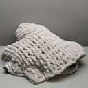 L'AGRATY Chunky Knit Blanket Throw: 40''x50'' Chenille Chunky Knitted Throw Blankets for Twin Bed Couch - Handmade Thick Cable Knit Blanket - Large Crochet Rope Blankets for Home Decor (Grey)