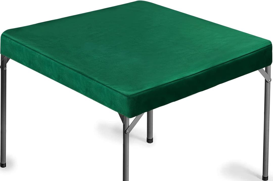 Folding Tablecloth - Green Felt Table Cover for Card Games, Poker, Mahjong, Jigsaw Puzzles & Board Games - 34 x 34 x 4 Inch (34 x 34 x 4 Inch, Green)