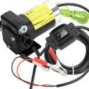 12V Fuel Transfer Pump Automatic Gasoline 3.7GPM DC Diesel Transfer Pump with Forward and Reverse Pumping, Portable Fuel Oil Transfer Pump for Gasoline, Diesel, Kerosene & More