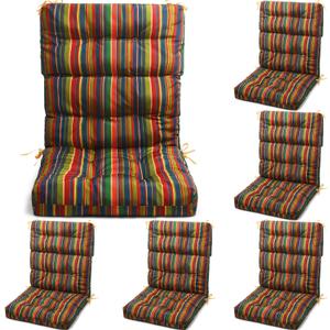 Suzile 6 Pcs Outdoor High Chair Cushion Waterproof Patio Seat Back Cushion 21 x 44 x 3(H) '' Rocking Chair Cushion Cover Thickened Patio Chair Pad for Indoor Outdoor Patio Garden (Mexican Color)