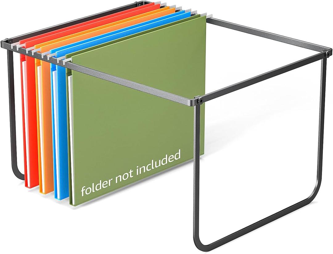 1 Pack Legal and Letter Size Hanging File Folder Frame Desk Organizer Destop Hanging File Frame, Hanging Folder Holder Metal Rack for Filing Cabinet File Drawer, 15.3" L12.4 W9.4 H