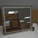 ROLOVE 22x20 Inch Lighted Vanity Mirror, 3-Mode Touch Dimming LED Lighting, Large Makeup Mirror for Dressing Room, Tabletop or Wall-Mounted, White