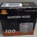 Giraffe Tools Garden Hose 100ft x 3/4", 304 Stainless Steel Metal Water Hose, No Kink Garden Water Hose with 9 Pattern Spray Nozzle, Flexible, Lightweight, Kink Free Hose for Yard, Outdoor