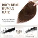 Rich Choices Hair Toppers for Women Real Human Hair 100% Human Remy Toppers NO Bangs for Women with Thinning on Top Clip in Hairpiece 4"x4.7"Lace Base 12 Inch #4 Medium Brown