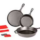 Lodge Essential Skillet Set, 7-Piece, Black