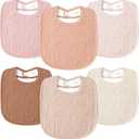 Susurration Muslin Baby Bibs 6 Pack Bandana Drool Bibs, Soft Square Adjustable Baby Drooling Bibs for Unisex Girls & Boys