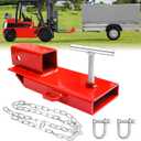 Forklift Trailer Hitch Attachment, EBESTTECH 1 PC 2" Receiver Trailer Towing Adapter with Chain Red
