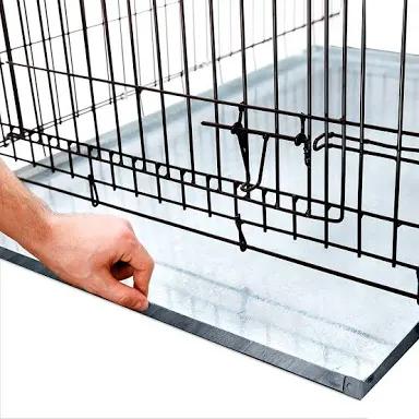 KOPEKS Galvanized Metal Tray for Dog Crates, Pet Kennels, Restaurant Grease Traps, and Floor Protection with Leak and Rust Resistant Chew Proof Durability, Heavy-Duty Reusable Coverage 47x29x1"