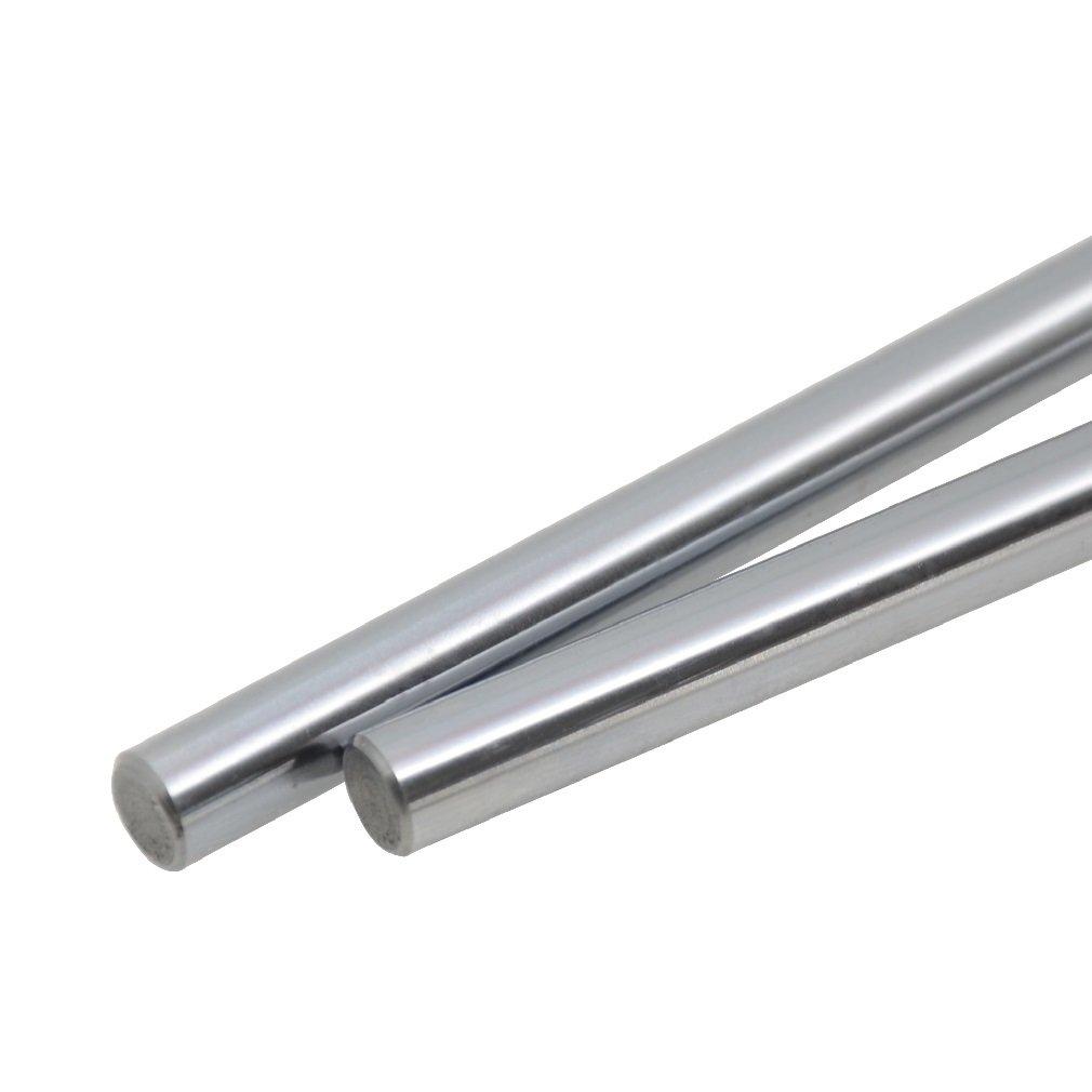 2PCs 8mm x 500mm (.315 x 19.69 inches) Case Hardened Chrome Plated Linear Motion Rod Shaft Guide - Metric h8 Tolerance