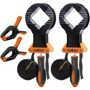 HORUSDY 4-Piece Band Clamp, Woodworking Frame Clamp Strap Holder for Picture Strap Clamp Strap Clamp (4-Piece Band Clamp)