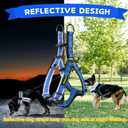 Dog Harness, No Pull, Reflective, Adjustable, Stops Pets from Pulling and Choking, Large, Blue, XL