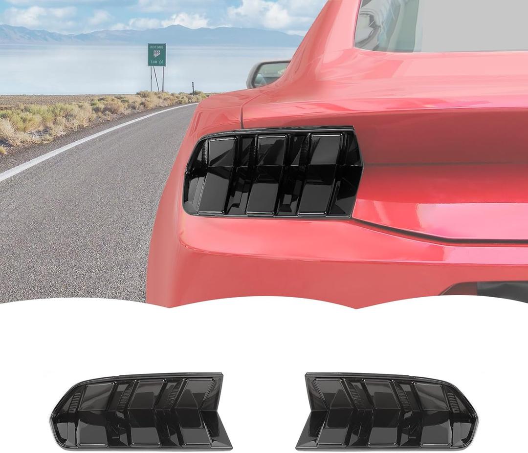 RT-TCZ Smoked Black Tail Light Lamp Cover Guard Trim Decoration Exterior Accessories for Ford Mustang 2024 2025