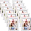Giftgarden White 5x7 Picture Frame Pack of 12, Multi White Woodgrain 5 by 7 Photo Frames Bulk for Wall or Tabletop Display