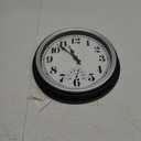 JENLYSTIME 12 Inch Indoor/Outdoor Retro Waterproof Wall Clock with Thermometer Silent Round Quartz Battery Operated Easy to Read Decorative for Kitchen Patio,Bathroom,Deck,Porch,Pool(Silver)