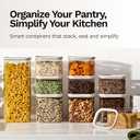 Naked Kitchen 20-Piece Food Storage Containers with Lids – Stackable BPA-Free Borosilicate Glass Pantry Storage Containers with Leak-Resistant Airtight Seal for Kitchen & Pantry Organization – Cream