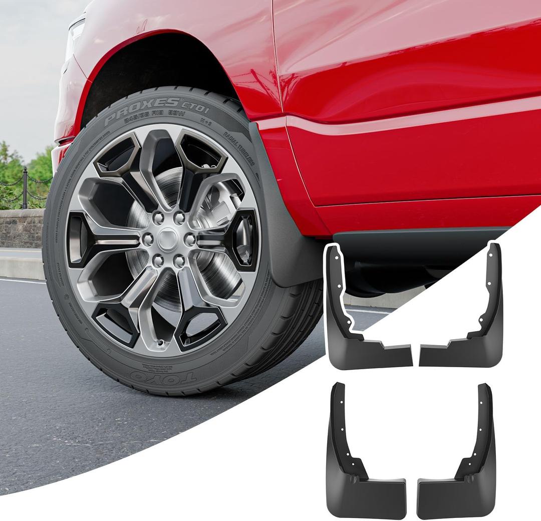 Splash Guard Compatible with 2019-2024 Dodge Ram 1500 Mud Flap ABS 4PCS Front and Rear Mudguard Replacement for 2019-2024 Dodge Ram 1500 Accessories