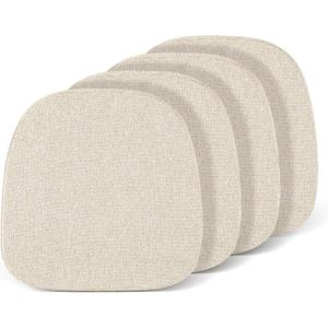 Tromlycs Metal Chair Cushions 14x14 Seat Set of 4 Small Tolix for Metal Chairs Cushions Pads Dining 14 inch Light Linen