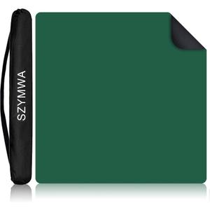 34.5"x34.5" Large Rubber Mahjong Mat Anti Slip and Noise Reduction Play Mat for Mahjong, Board Games, Dominoes, Tile Games Tabletop Cover Poker Mat with Carrying Bag(Green)