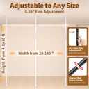 Room Divider for Room Separation,4-10ft(H) 28-140inch(W) Adjustable Temporary Privacy Wall Divider, Tension Curtain Rods No Drilling, Heavy Duty Partition Space Separator Freestanding,White