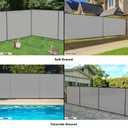 5' x 12' Privacy Fence Kit Freestanding Mesh Screen with Iron Poles Temporary Fencing Outdoor Patio Backyard Divider Dog Air Conditioner Trash Fence Gray