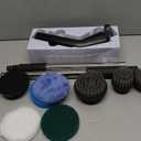 Leebein Electric Spin Scrubber, Cordless Cleaning Brush for Bathroom Shower Tub, IPX7 Waterproof Power Scrubber with 7 Brush Heads, Extendable Long Handle and 2 Speeds Scrubber for Bathtub Floor (Black)