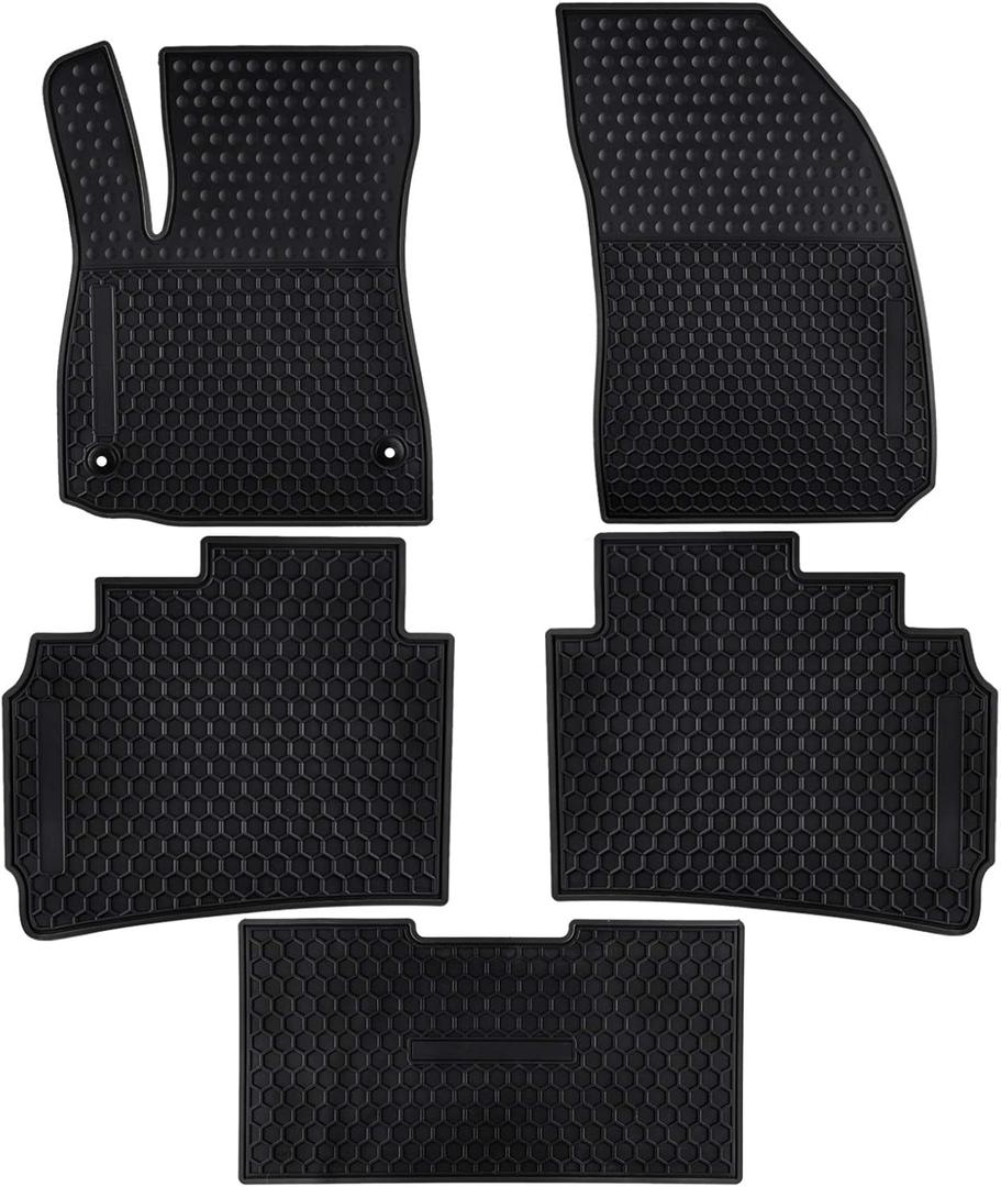 Car Floor Mats Custom Fit for Chevrolet Chevy Malibu 2025 2024 2023 2022 2021 2020 2019 2018 2017 2016 Odorless Washable Rubber Heavy Duty Anti-Slip All Weather Car Floor Liner-Black