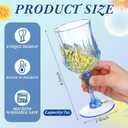 Vesici 24 Pcs Plastic Vintage Wine Glasses 7oz Reusable Colored Goblets Unbreakable Patterned Stemmed Drinking Glasses Drinkware Cup for Wedding Reception Party Supplies (Blue)