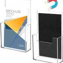 2 Pack Magnetic Brochure Holder Acrylic Brochure Hanging Pamphlet Display Holder 4 x 6 Inch Flyer Holder for Flyer Magazine File Display Book