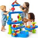 CozyBomB™ Water Table for Toddlers 3-5,Sand Water Tables with Fishing Game Set,5 Tier Outdoor Toys for Kids Ages 4-8,Summer Beach Outside Sensory Table Activity, Party Birthday Gift