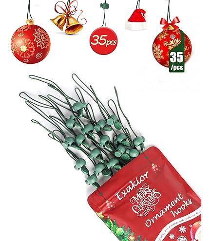 Ornament Hooks – Essential Christmas Tree Decorating Hangers Great Xmas Ornament Hooks for Hanging Christmas Decorations 35 PCS (Round-Upgraded-24pcs)