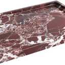 Real Luxurious Natural Marble Vanity Tray Genuine Marble Storage Tray for Home Decor Stone Tray for Bathroom/Kitchen/Vanity/Dresser,Plate Holder for Tissues, Candles, Towel (12" x 8" x 0.7")