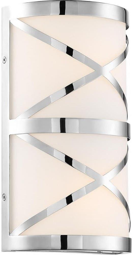 NUVO 60/6841 Sylph Vanity Polished Nickel Finish with Satin White Glass, 2 Light