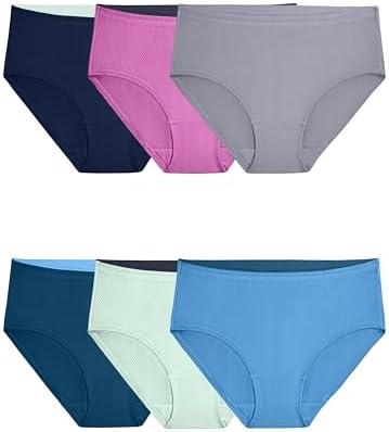 Fruit of the Loom womens Breathable Underwear, Moisture Wicking Keeps You Cool & Comfortable, Available in Plus Size 7/L