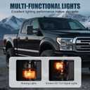 Tow Mirrors Compatible with 2008-2016 Ford F250 F350 F450 F550 Super Duty, Smoke LED Turn Signal & Running Light, Power Heated, Dual Glass, Manual Telescoping & Folding, Black